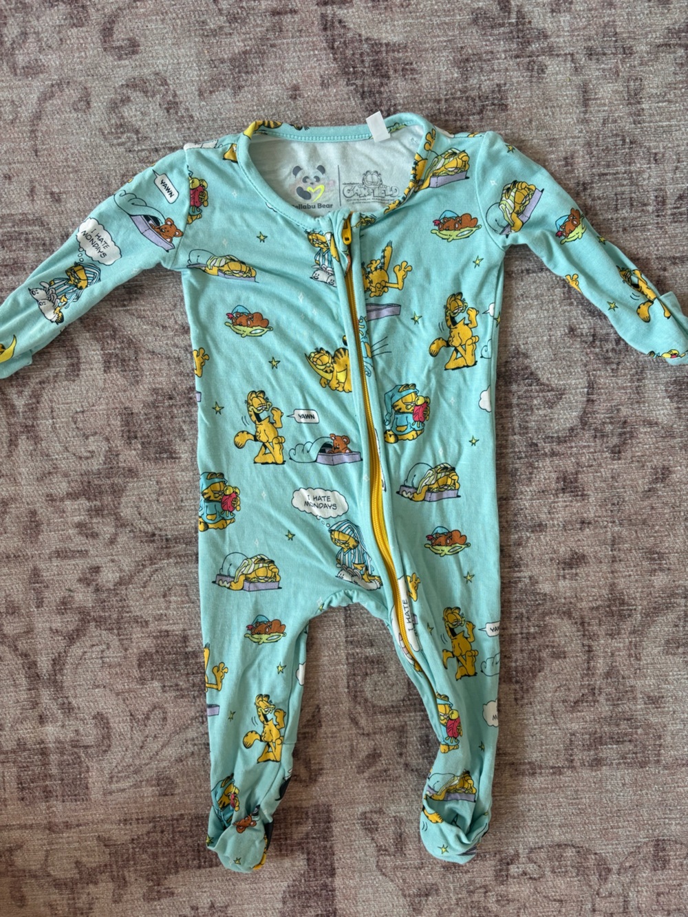 bellabu bear garfield baby bamboo footie sleeper